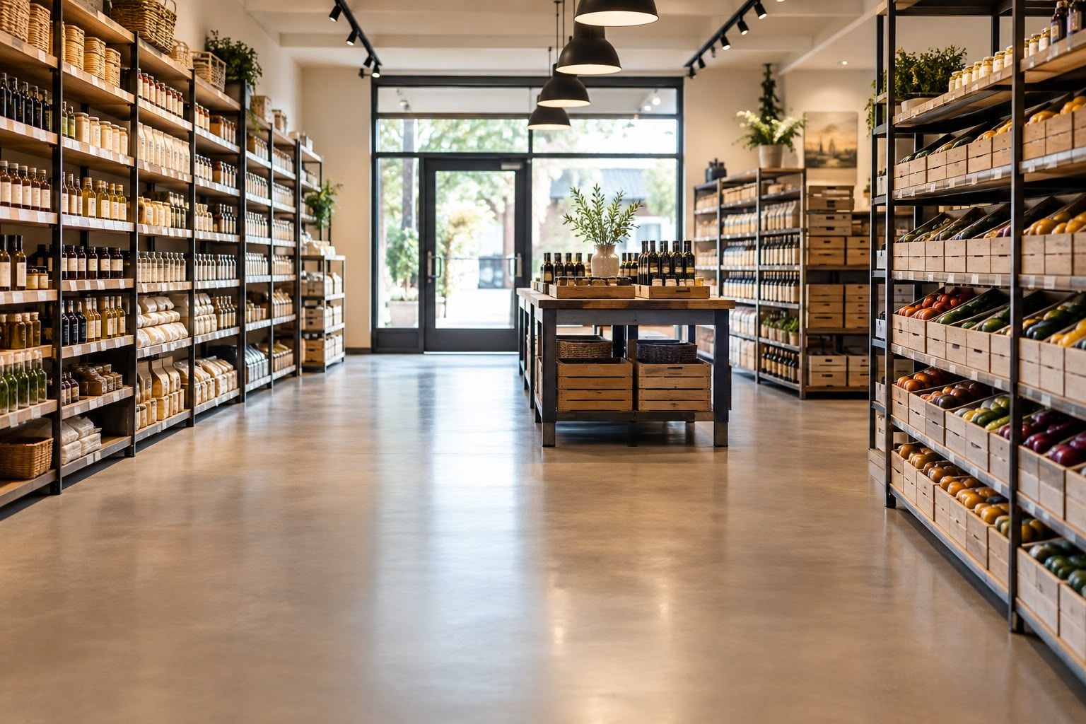 Winkel vlak voor openingstijd, schappen gevuld en alles op zijn plek